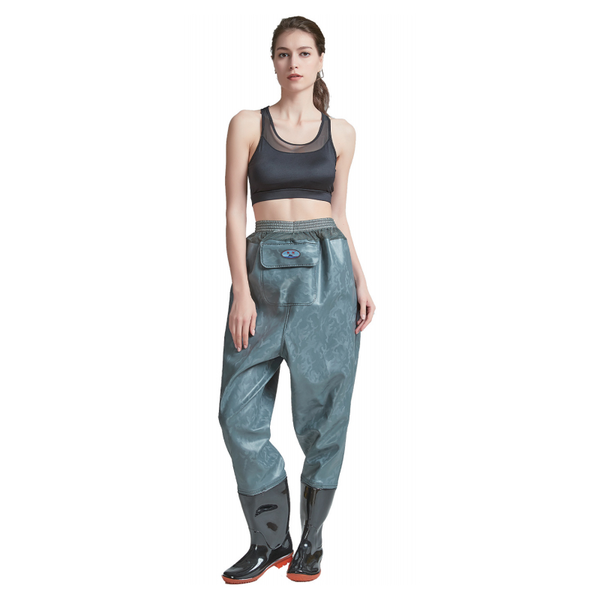 PVC-pinnoite Neulekangas vyötäröpituus rinnassa kahluuhousut PVC-pinnoite Neulekangas vyötäröpituus rinnassa kahluuhousut